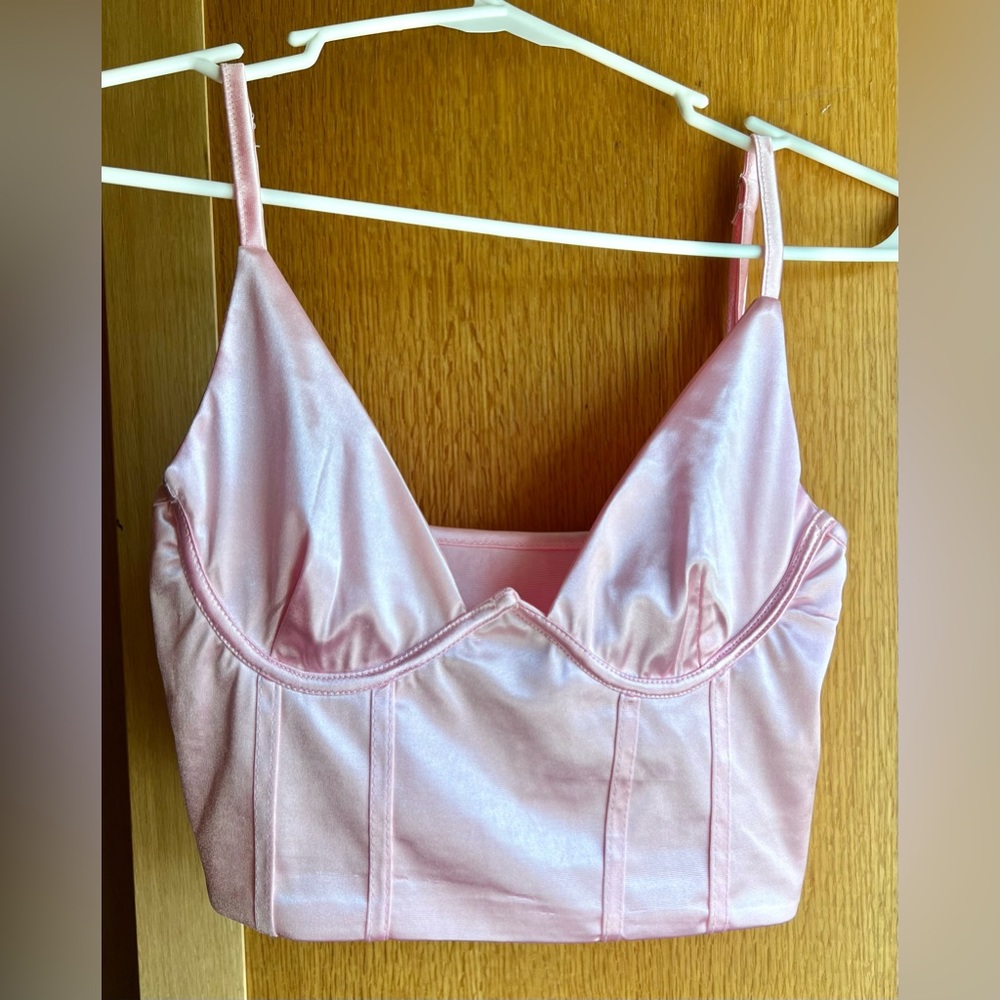 Shein Top, S, Shiny Pink